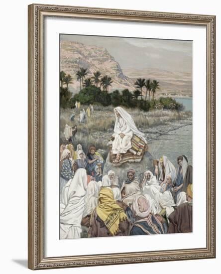 Jesus Preaching by the Seashore, Illustration for 'The Life of Christ', C.1886-96-James Tissot-Framed Giclee Print