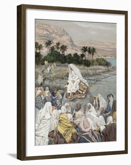 Jesus Preaching by the Seashore, Illustration for 'The Life of Christ', C.1886-96-James Tissot-Framed Giclee Print