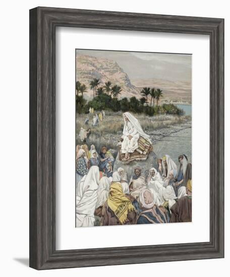 Jesus Preaching by the Seashore, Illustration for 'The Life of Christ', C.1886-96-James Tissot-Framed Giclee Print