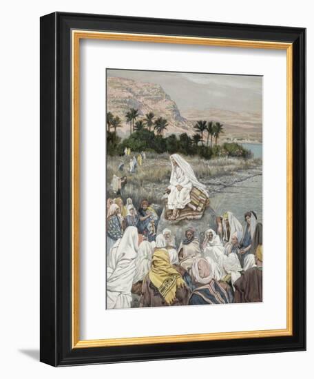 Jesus Preaching by the Seashore, Illustration for 'The Life of Christ', C.1886-96-James Tissot-Framed Giclee Print