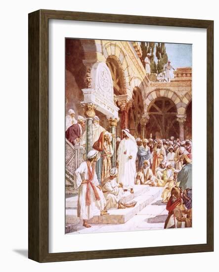 Jesus Preaching in the Temple-William Brassey Hole-Framed Giclee Print