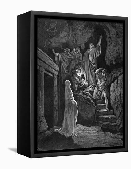 Jesus Raising Lazarus from His Tomb, 1865-1866-Gustave Doré-Framed Premier Image Canvas