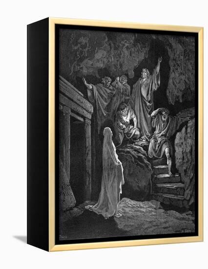 Jesus Raising Lazarus from His Tomb, 1865-1866-Gustave Doré-Framed Premier Image Canvas