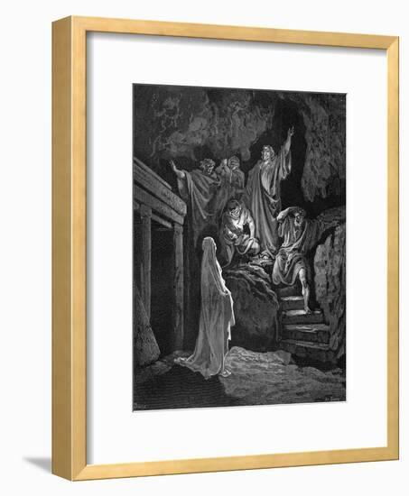 Jesus Raising Lazarus from His Tomb, 1865-1866-Gustave Doré-Framed Giclee Print