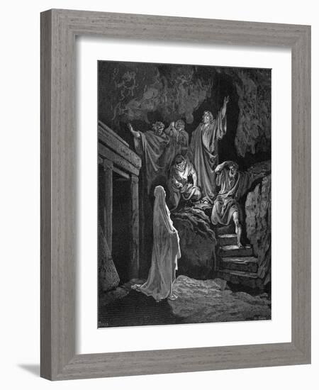 Jesus Raising Lazarus from His Tomb, 1865-1866-Gustave Doré-Framed Giclee Print