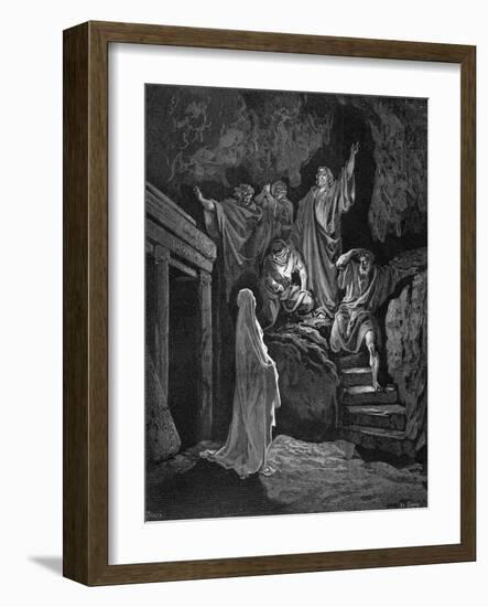 Jesus Raising Lazarus from His Tomb, 1865-1866-Gustave Doré-Framed Giclee Print