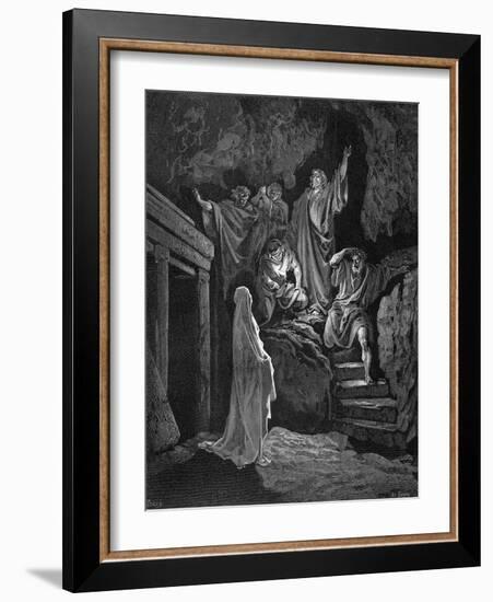 Jesus Raising Lazarus from His Tomb, 1865-1866-Gustave Doré-Framed Giclee Print