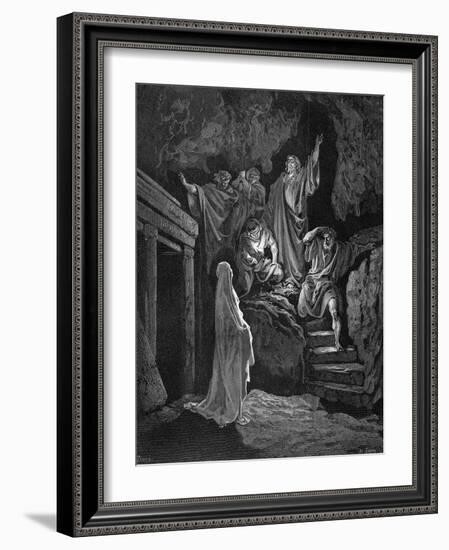 Jesus Raising Lazarus from His Tomb, 1865-1866-Gustave Doré-Framed Giclee Print