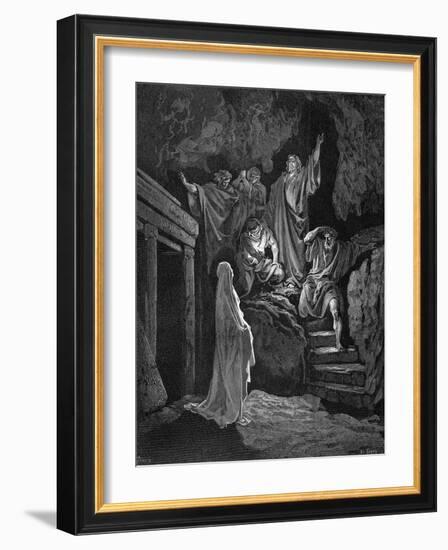 Jesus Raising Lazarus from His Tomb, 1865-1866-Gustave Doré-Framed Giclee Print