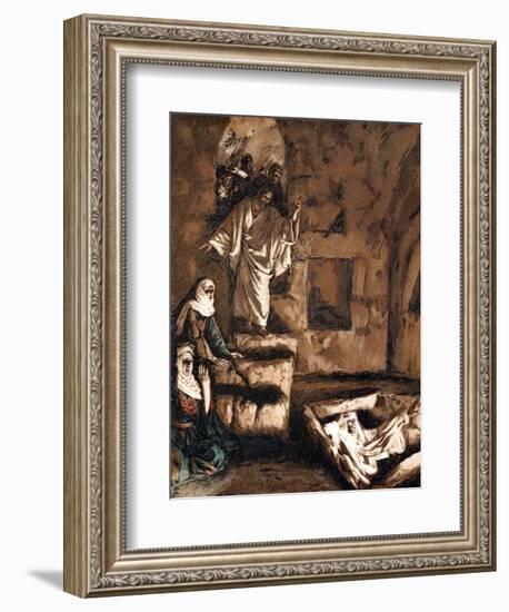 Jesus Raising Lazarus from the Tomb, 1897-James Jacques Joseph Tissot-Framed Giclee Print