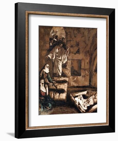 Jesus Raising Lazarus from the Tomb, 1897-James Jacques Joseph Tissot-Framed Giclee Print