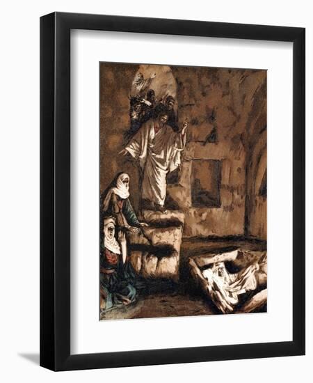 Jesus Raising Lazarus from the Tomb, 1897-James Jacques Joseph Tissot-Framed Giclee Print