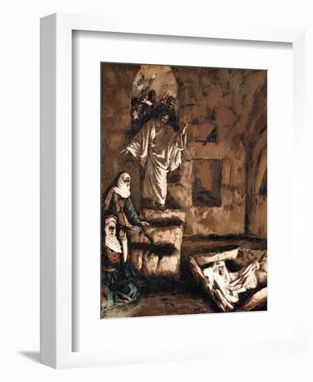 Jesus Raising Lazarus from the Tomb, 1897-James Jacques Joseph Tissot-Framed Giclee Print