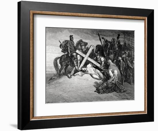 Jesus Reaches the Top of Calvary, Engraving, 19th Century-null-Framed Giclee Print