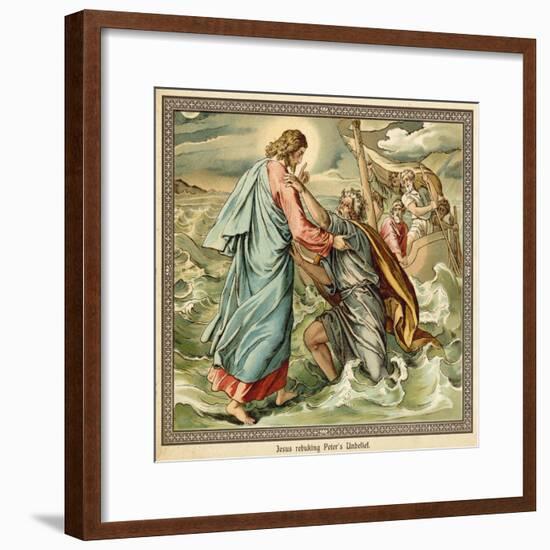 Jesus Rebuking Peter's Unbelief-null-Framed Giclee Print