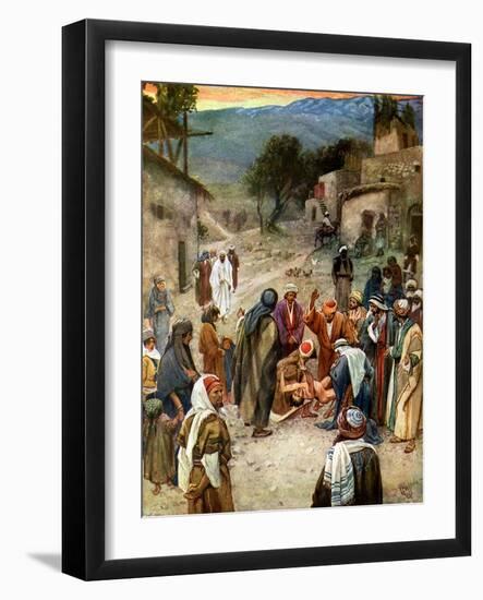 Jesus removes an evil spirit - Bible-William Brassey Hole-Framed Giclee Print