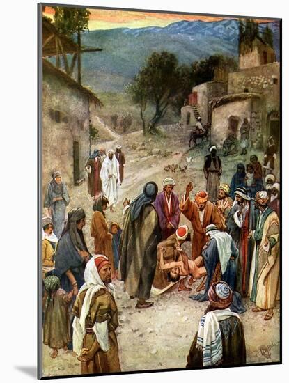 Jesus removes an evil spirit - Bible-William Brassey Hole-Mounted Giclee Print