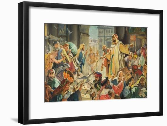 Jesus Removing the Money Lenders from the Temple-McConnell-Framed Giclee Print