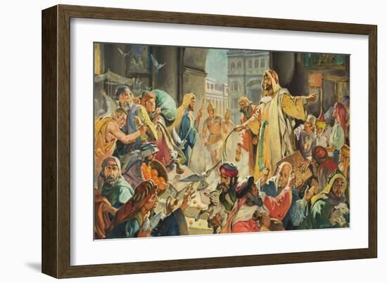 Jesus Removing the Money Lenders from the Temple-McConnell-Framed Giclee Print