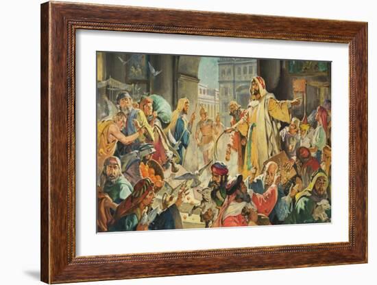 Jesus Removing the Money Lenders from the Temple-McConnell-Framed Giclee Print