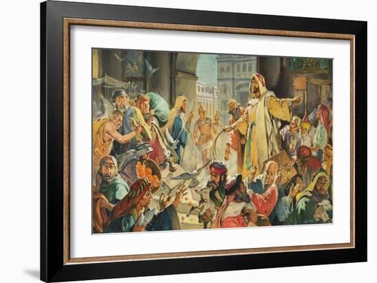 Jesus Removing the Money Lenders from the Temple-McConnell-Framed Giclee Print