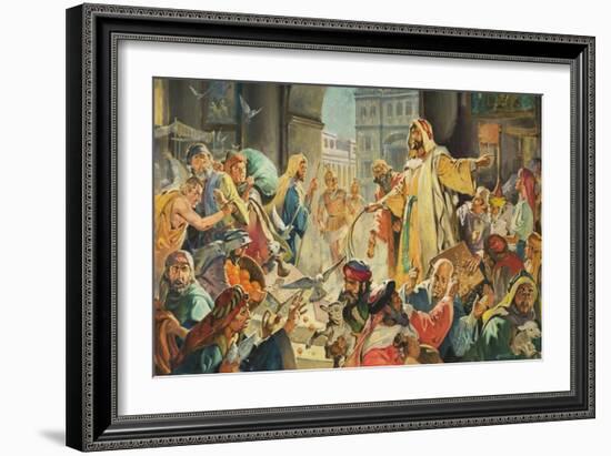 Jesus Removing the Money Lenders from the Temple-McConnell-Framed Giclee Print