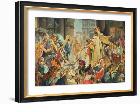 Jesus Removing the Money Lenders from the Temple-McConnell-Framed Giclee Print