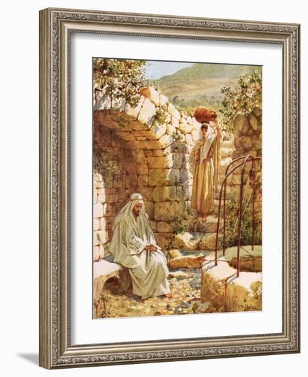 Jesus Resting by Jacob's Well-William Brassey Hole-Framed Giclee Print