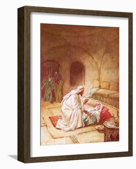 Jesus Reviving Jairus's Daughter-William Brassey Hole-Framed Giclee Print