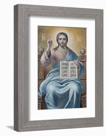 Jesus, Russian Orthodox Church, St. Petersburg, Russia, Europe-Godong-Framed Photographic Print