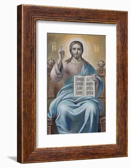 Jesus, Russian Orthodox Church, St. Petersburg, Russia, Europe-Godong-Framed Photographic Print