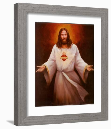 Jesus' Sacred Heart-T^ C^ Chiu-Framed Art Print