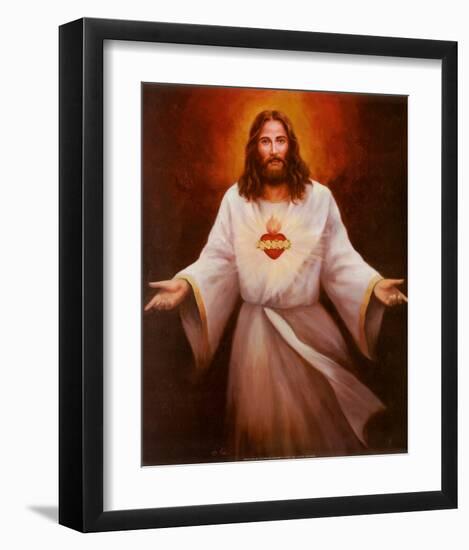 Jesus' Sacred Heart-T^ C^ Chiu-Framed Art Print