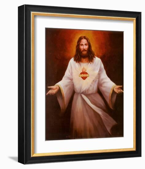 Jesus' Sacred Heart-T^ C^ Chiu-Framed Art Print