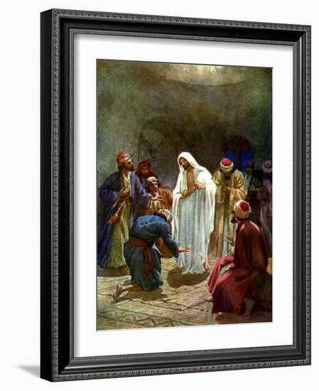 Jesus shows the disciples his wounds - Bible-William Brassey Hole-Framed Giclee Print