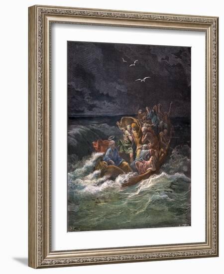 Jesus Stilling the Tempest-Gustave Doré-Framed Giclee Print