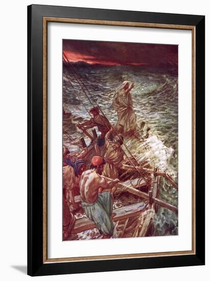 Jesus Stilling the Tempest-William Brassey Hole-Framed Giclee Print