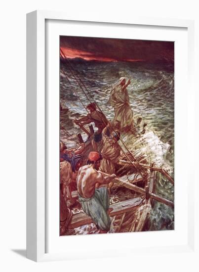 Jesus Stilling the Tempest-William Brassey Hole-Framed Giclee Print