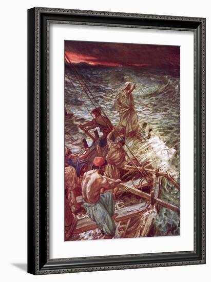 Jesus Stilling the Tempest-William Brassey Hole-Framed Giclee Print