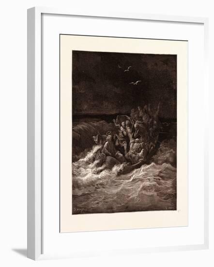 Jesus Stilling the Tempest-Gustave Dore-Framed Giclee Print