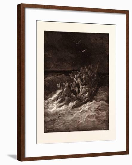 Jesus Stilling the Tempest-Gustave Dore-Framed Giclee Print