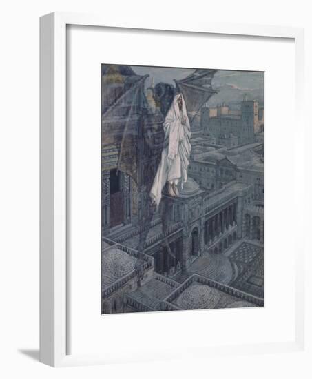 Jesus Taken Up to a Pinnacle of the Temple-James Tissot-Framed Giclee Print