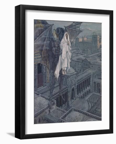 Jesus Taken Up to a Pinnacle of the Temple-James Tissot-Framed Giclee Print