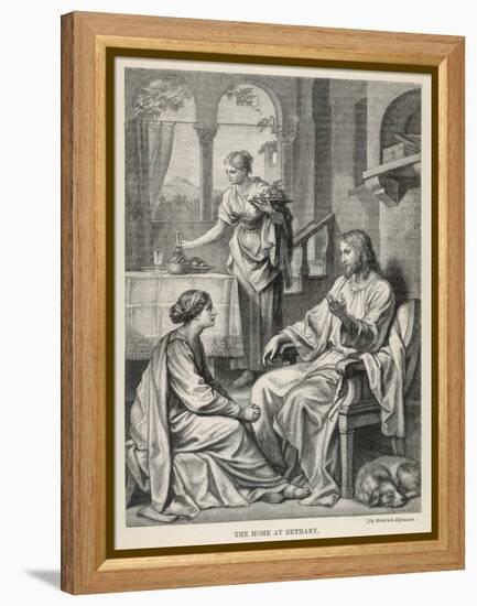 Jesus Talks with Mary While Martha Does Housework-Heinrich Hofmann-Framed Premier Image Canvas
