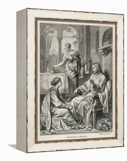 Jesus Talks with Mary While Martha Does Housework-Heinrich Hofmann-Framed Premier Image Canvas