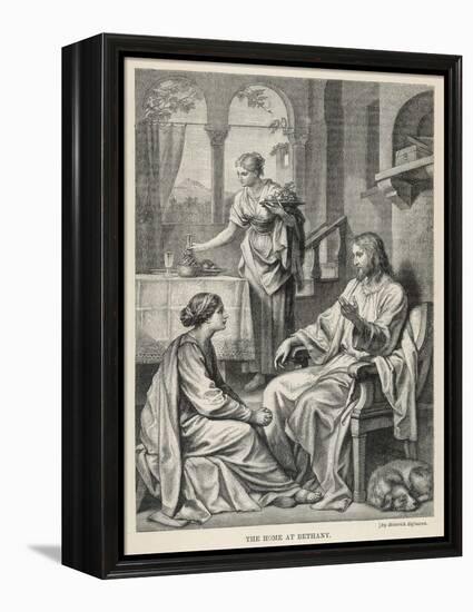 Jesus Talks with Mary While Martha Does Housework-Heinrich Hofmann-Framed Premier Image Canvas