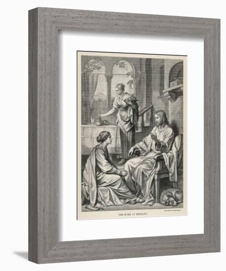 Jesus Talks with Mary While Martha Does Housework-Heinrich Hofmann-Framed Photographic Print