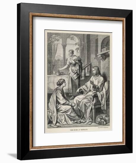 Jesus Talks with Mary While Martha Does Housework-Heinrich Hofmann-Framed Photographic Print
