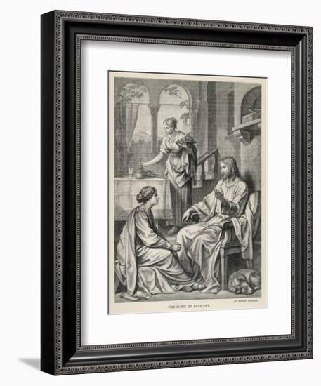 Jesus Talks with Mary While Martha Does Housework-Heinrich Hofmann-Framed Photographic Print