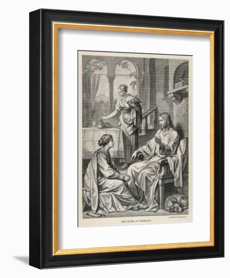 Jesus Talks with Mary While Martha Does Housework-Heinrich Hofmann-Framed Photographic Print